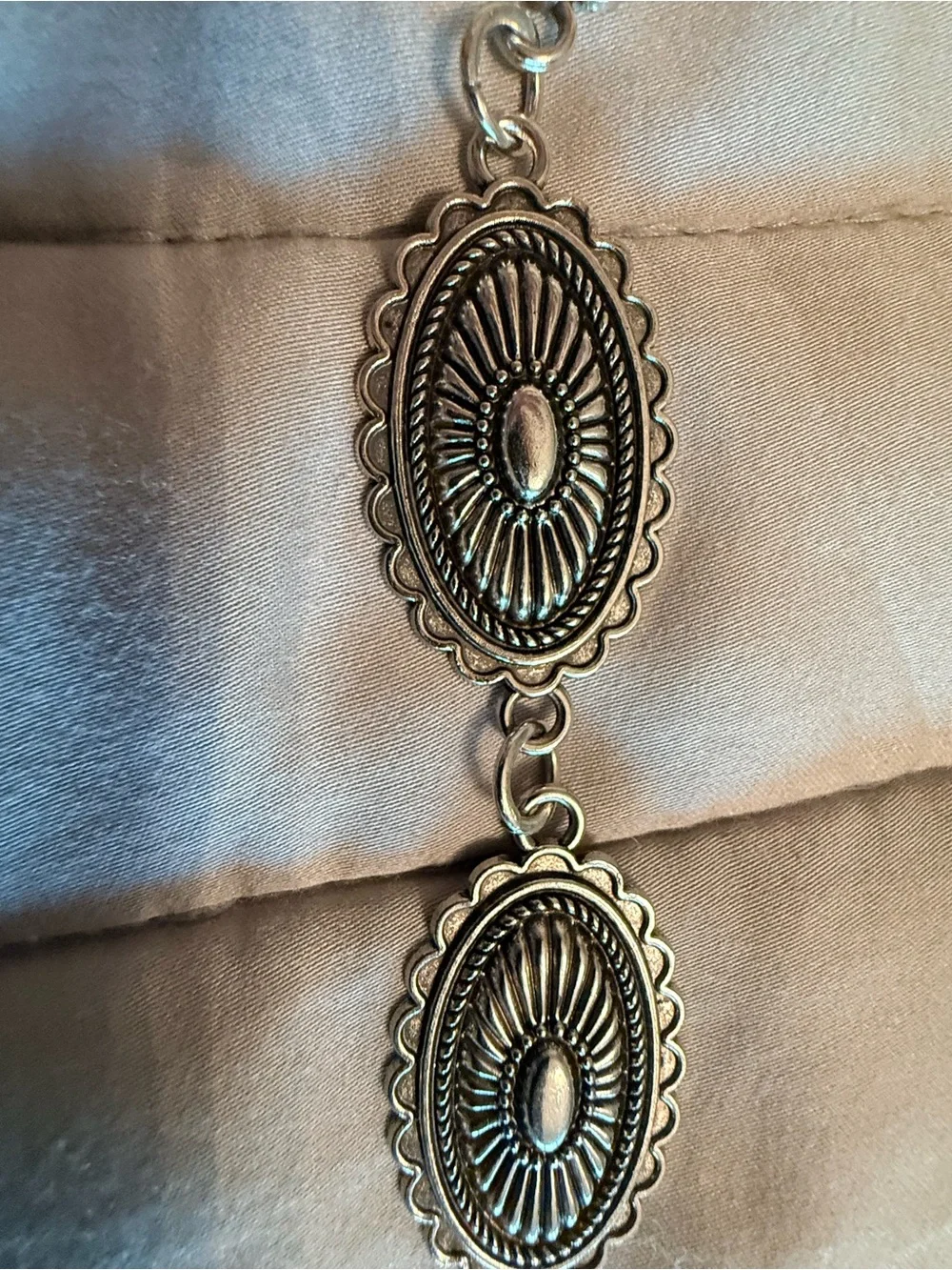 Silver Western Concho Statement Belt Adjustable Boho Cowgirl
